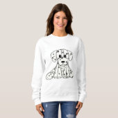 Sweatshirt Chien en dalmate dessin simple noir (Devant entier)
