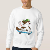 Sweatshirt Chien en Skate avec Skateboard (Devant)
