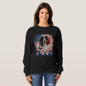 Sweatshirt Chien espagnol Springer anglais avec drapeau améri (Devant entier)