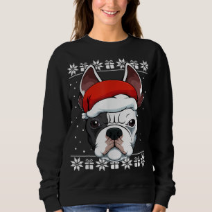 Sweatshirt Chien français de taureau de Noël Pajama Chien mig
