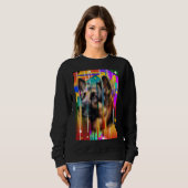 Sweatshirt Chien Géométrique Moderne   (Devant entier)