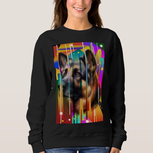 Sweatshirt Chien Géométrique Moderne   (Devant)
