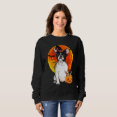 Sweatshirt Chien Halloween Chien de Chien de France Jack-o'-l (Devant entier)
