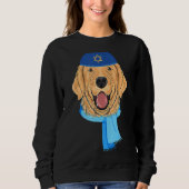 Sweatshirt Chien Hanoukka Chien Retriever Noël juif (Devant)