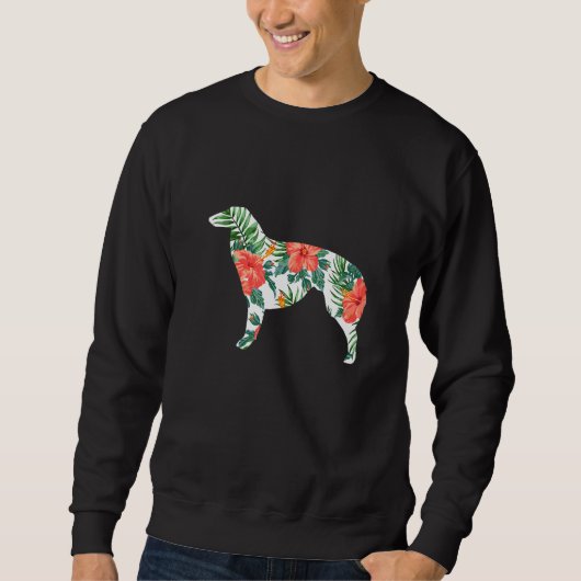 Sweatshirt Chien hawaïen de Borzoi Aloha (Devant)