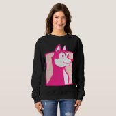 Sweatshirt Chien Husky Rose (Devant entier)