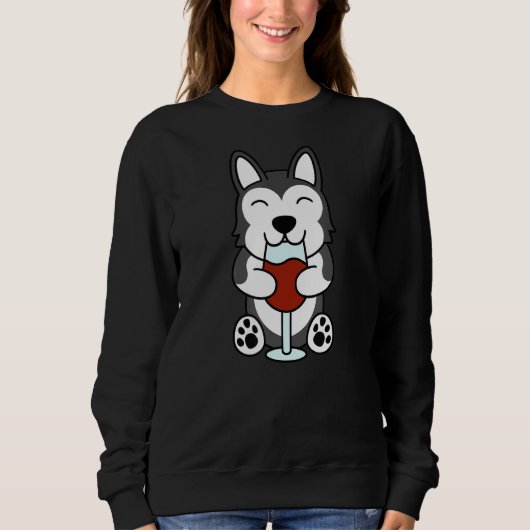 Sweatshirt Chien Husky Wine (Devant)