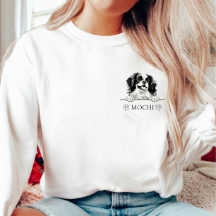 Sweatshirt Chien japonais Chin Personnalisé Dessin À La Main