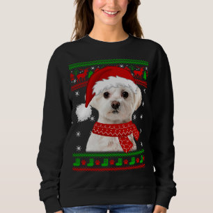 Sweatshirt Chien maltais Douille moche Noël Amoureux des chie