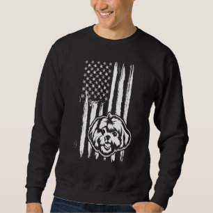 Sweatshirt Chien maltais mignon Drapeau américain USA Chiot
