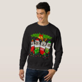 Sweatshirt Chien maltais mignon en choeur Noël Chien Père Noë (Devant entier)