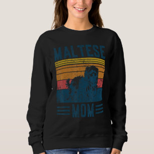 Sweatshirt Chien Maltese Maman Vintage Maltese Maman