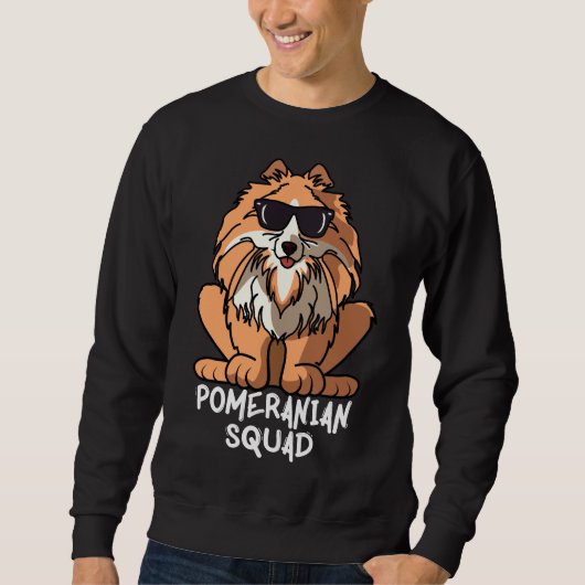 Sweatshirt Chien Maman Chien Papa Aime R Funny Pomeranian Squ (Devant)