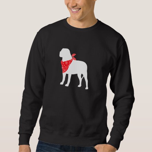 Sweatshirt Chien mastiff anglais portant le Bandana rouge (Devant)