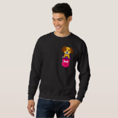 Sweatshirt Chien Mignon Dans Une Poche (Devant entier)