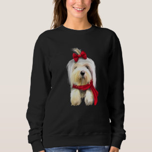 Sweatshirt Chien mignon de Sheepdog Anglais avec Écharpe