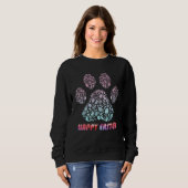 Sweatshirt Chien mignon Empreinte de patte Oeuf Chien Papa Ch (Devant entier)