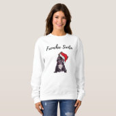 Sweatshirt Chien mignon Frenchie Père Noël (Devant entier)