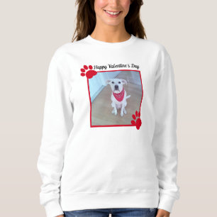 Sweatshirt Chien mignon Joyeux Valentines Jour Pâtes rouges 1