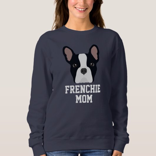 Sweatshirt Chien noir et blanc français maman Chien (Devant)