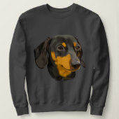 Sweatshirt Chien noir et rouille (Design devant)