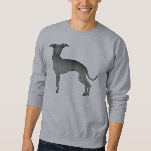 Sweatshirt Chien noir italien Greyhound mignon caricaturé (Devant)