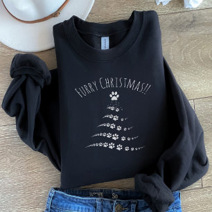 Sweatshirt Chien Paw Christmas Tree Fer Noël