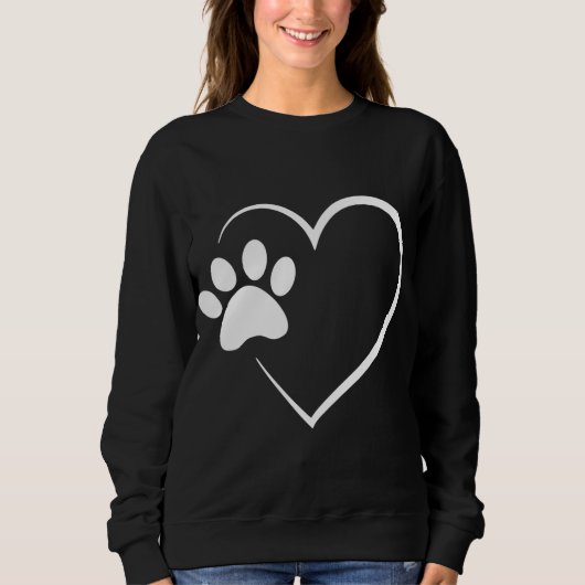 Sweatshirt Chien Paw Heart - Cadeau Amoureux des chiens pour (Devant)