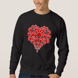 Sweatshirt Chien Paw Maman Papa Vet Tech Vétérinaire Valentin