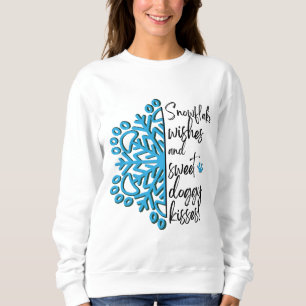 Sweatshirt Chien Paw Snowflake Doggy Kisses