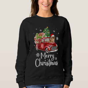 Sweatshirt Chien pékinois conduisant un camion rouge arbre de