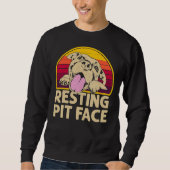 Sweatshirt Chien Pitbull Repose Pit Face Drôle Pour Pitbull L (Devant)