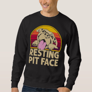 Sweatshirt Chien Pitbull Repose Pit Face Drôle Pour Pitbull L
