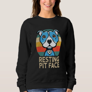 Sweatshirt Chien Pitbull Repose Pit Face Pitbull Retro Vintag