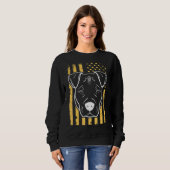 Sweatshirt Chien Pitbull Us drapeau américain (Devant entier)