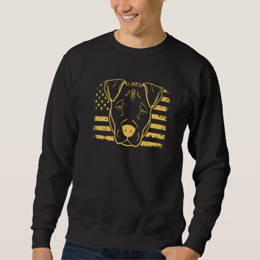 Sweatshirt Chien Pitbull Us Drapeau américain 3 (Devant)