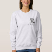 Sweatshirt Chien Pomsky Dessin manuel personnalisé (Devant)