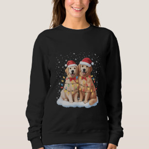 Sweatshirt Chien Retriever doré Noël Chapeau de Père Noël Ren