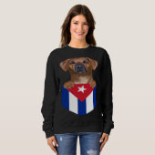 Sweatshirt Chien Rhodesian Ridgeback Drapeau Cuba Dans La Poc (Devant entier)