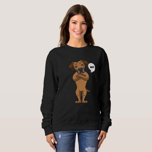 Sweatshirt Chien Rhodesian Ridgeback têtu drôle (Devant entier)