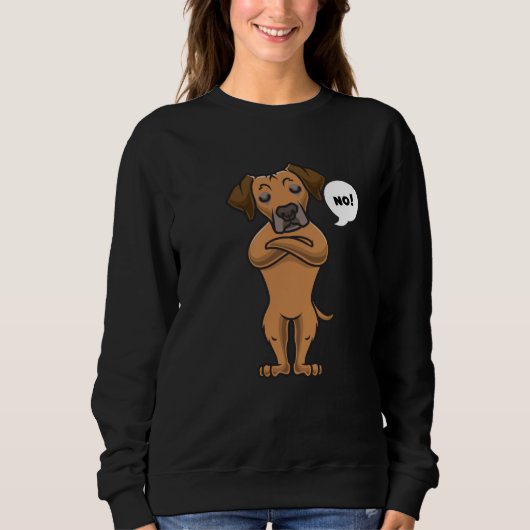 Sweatshirt Chien Rhodesian Ridgeback têtu drôle (Devant)
