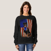 Sweatshirt Chien Rottweiler Drapeau américain 4 juillet Patri (Devant entier)