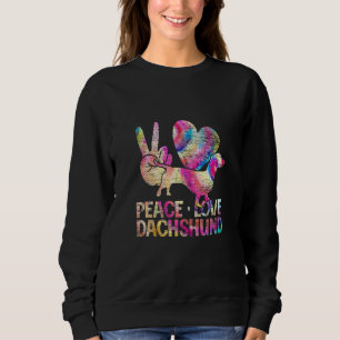 Sweatshirt Chien Saucisse Parent de l'animal Tie Dye Paix Amo