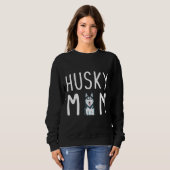 Sweatshirt Chien sibérien Husky Mama Husky Mom Baseball ¾ Sle (Devant entier)