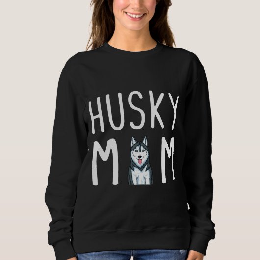 Sweatshirt Chien sibérien Husky Mama Husky Mom Baseball ¾ Sle (Devant)