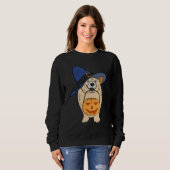 Sweatshirt Chien Sorcière Citrouille (Devant entier)