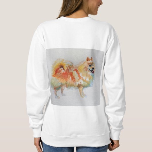 Sweatshirt Chien Spitz Allemand "Je souris parce que je peux (Dos)