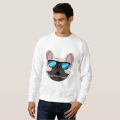 Sweatshirt Chien-taureaux français avec lunettes de soleil (Devant entier)