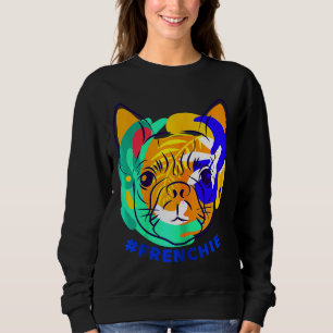 Sweatshirt Chien-taureaux français coloré
