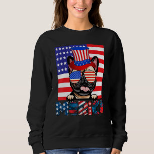 Sweatshirt Chien-taureaux français de l'Amérique Drapeau 4 ju